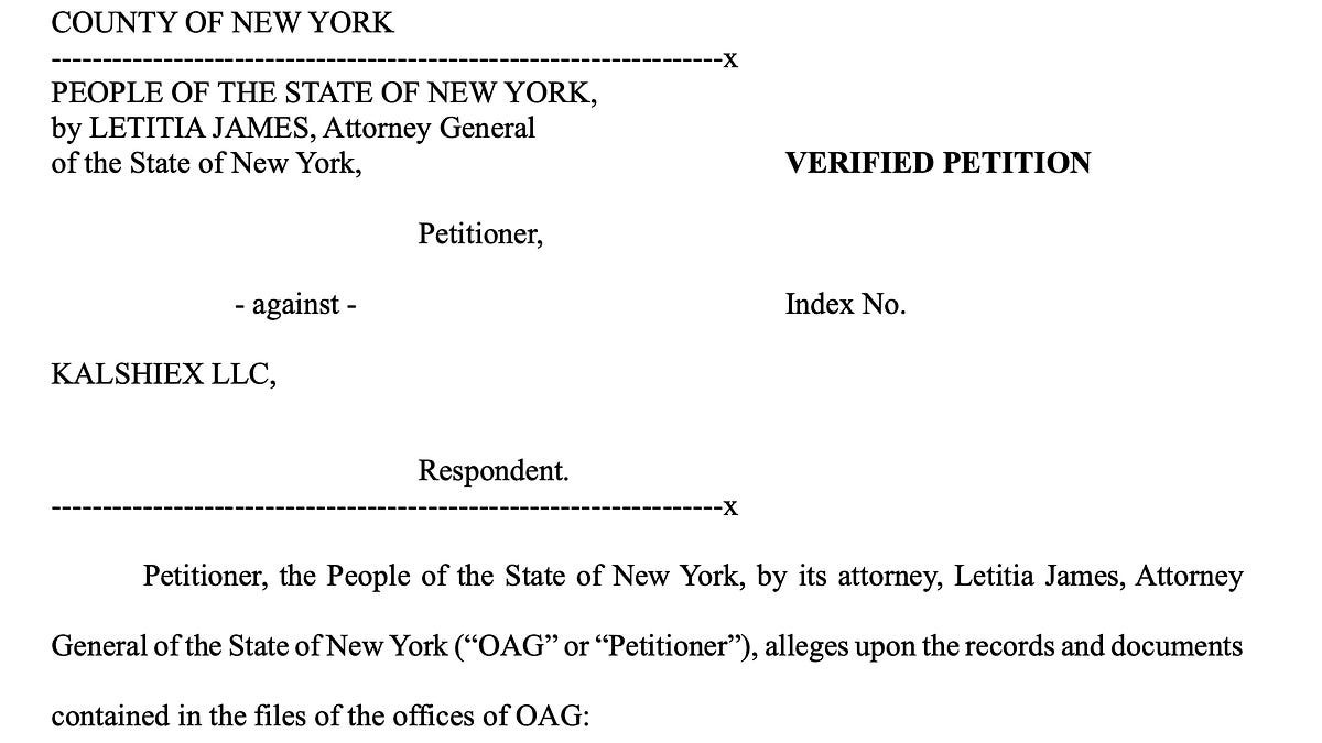 New York sues Kalshi, says its prediction markets are illegal gambling