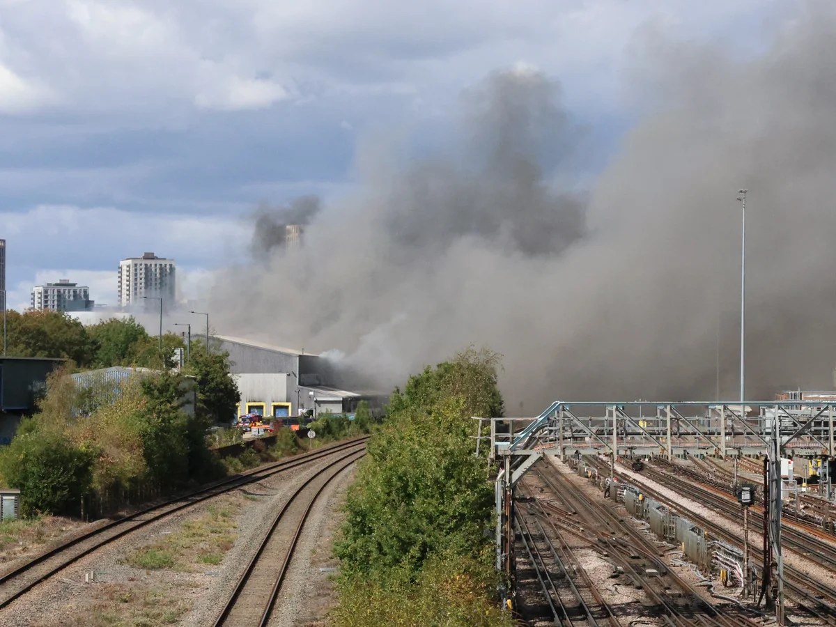 Large fire near Wembley Stadium disrupts tube and rail services