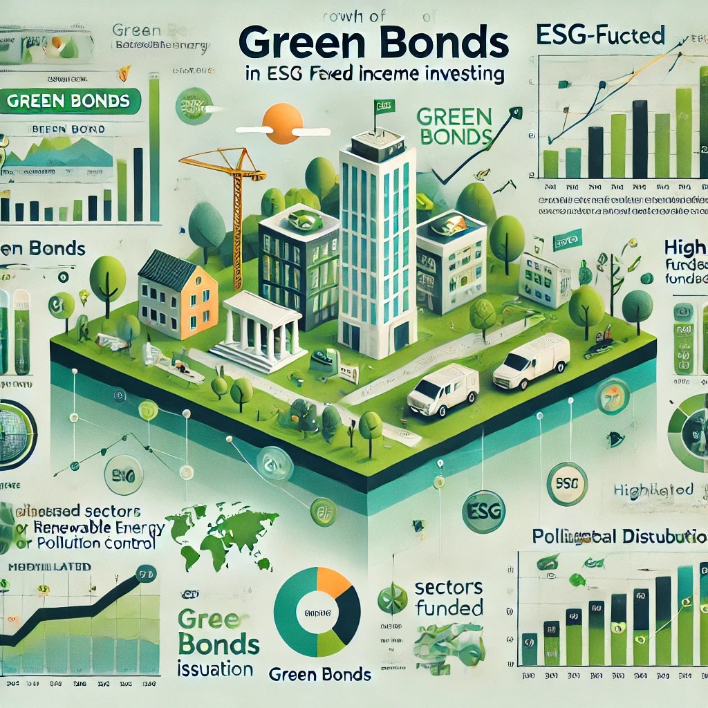 DALL·E 2024-06-20 21.02.12 - A visually engaging infographic illustrating the growth of green bonds and their impact on sustainable development. The infographic includes charts an